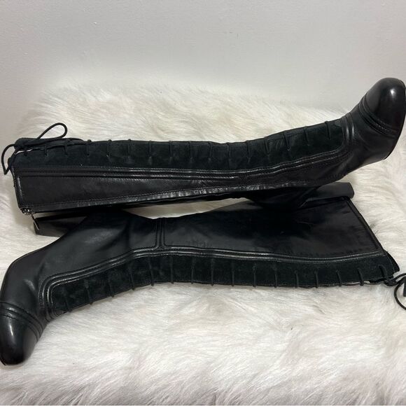 Max Studio Black Lace Up Boots - Picture 4 of 16